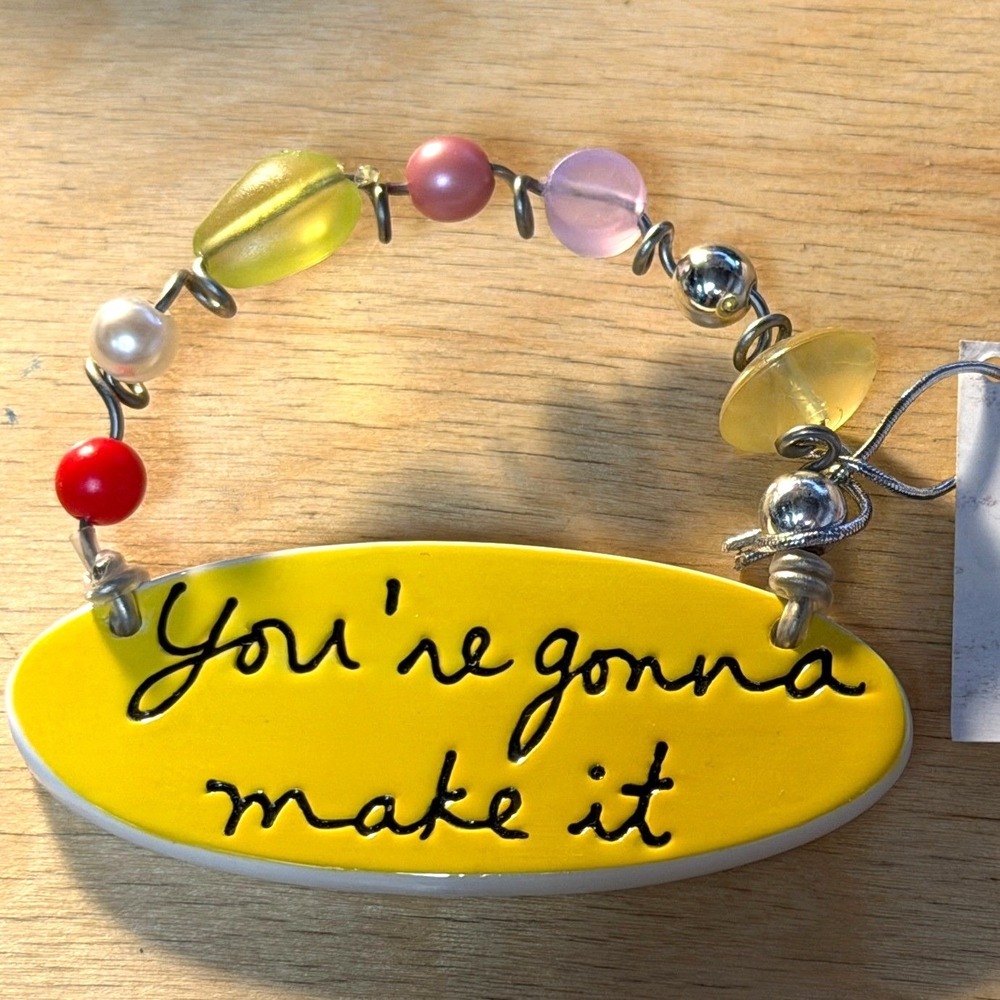 Sandra Magsamen Dept 56 You're Gonna Make It Yellow Ceramic Beaded Ornament